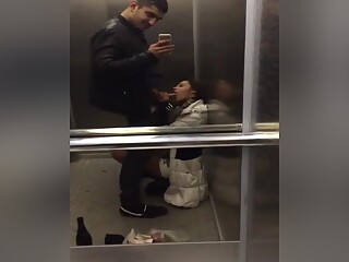 New Girl In The Office Sucks Off Co-worker In The Elevator