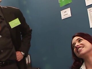 European Redhead Slut Doesnt Have the Qualifications but Will Let the Entire Office Fuck Her