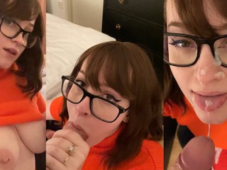 Jinkies!,) blowjob in my Velma Cosplay
