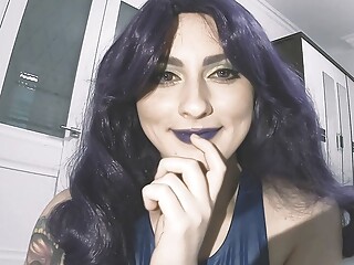 Giantess Psylocke found little man in her room and made him look at her while masturbating - Marvel 