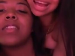 Ebony Teen Gets Naughty With Her Thick Friend On Instagram Live