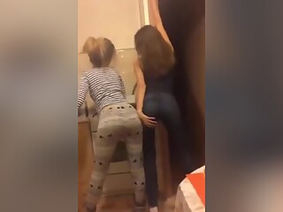 Russian Girls Twerking In The Kitchen
