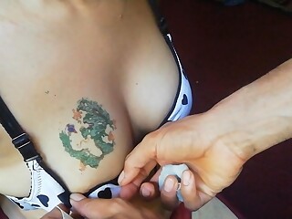 Tattoo on desi Indian big boobs teen girl