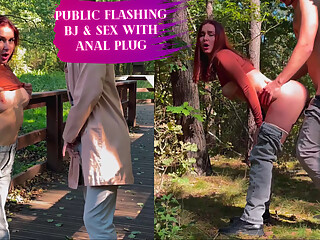 Public Sucking dick and sex with anal plug &ndash; KleoModel