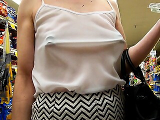 Shopping with Longpussy. White Sheer and a Pussy Plug.