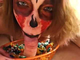 Miha Nika69 - Halloween Slut Witch Gets Cum In Mouth Fo