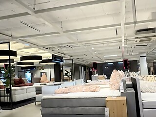 Risky Day in a Furniture Store - Handjob, Blowjob and Fucking