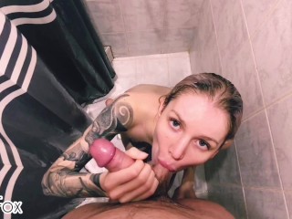 In the shower dormitory young and wet student fucked in the mouth - RedFox