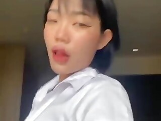 Emma Thai Slutty Teasing in Real University Uniform and Using Sex Toy