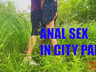 FUCKED BEAUTY IN THE ASS IN CITY PARK &ndash; MULTI CUM -SOboyandSOgirl