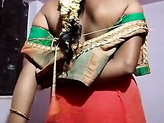 Swetha tamil wife saree strip record video