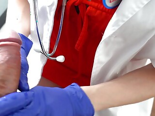 POV Handjob By Hot Nurse Eva Myst in the Doctors Office: Give Me Your Semen Sample