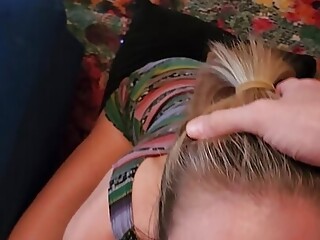 Cheating Hotwife give Daddy a POV sloppy deep throat blowjob while her husband is at work!