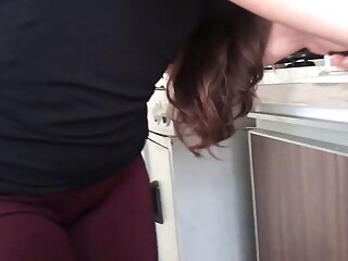 My Stepmom Shows Me Her Giant Cameltoe In The Kitchen She Wants To Seduce Me To Fuck Her She Is A Re