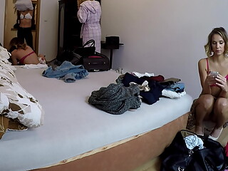4 young girls at changing room, upskirt treats, voyeur cam