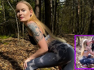 Spontaneous OUTDOOR MEETING! Horny slut fucked through the whole forest!