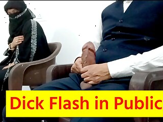 Dick flash in publish in front of muslim girl and fucking her on chair