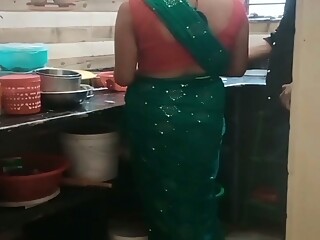 Desi bhabhi and brother-in-law lovingly in the kitchen