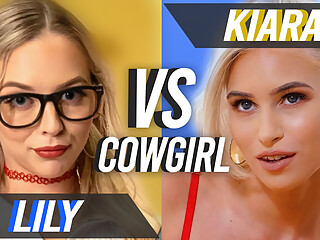 Cowgirl Showdown Kiara Cole vs Lily Larimar - ThirdBase