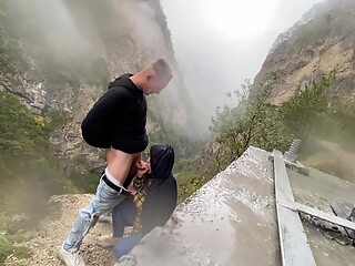 Blowjob With An Amazing Mountain View Very Cold But This Time I Cum
