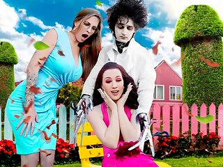 Mylf - Two Hot Milfs With Big Tits Need Their Bushes Shaved (Edward Scissorhands Parody)