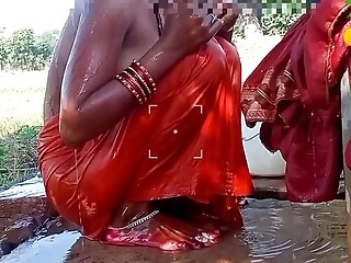 Neha bhabhi was taking bath outside, husband&#039;s cock stood up and he went home and fucked Ne