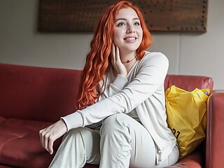 Redhead aces job interview after having rough sex with the casting agent