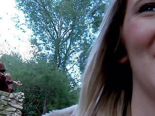 Young French Blonde Cristal Bardzo Fucked by a Monk in the Woods