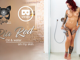 Oil And Water - Fit Tattooed Big Tits Oil Shower