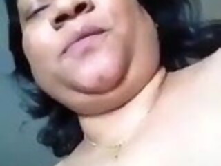 Bangladeshi BBW is showing tits and pussy to BF-2