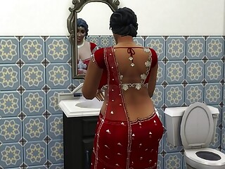 Indian Saree Aunty Lakshmi got invited to a house by her friend and fucked - WickedWhims