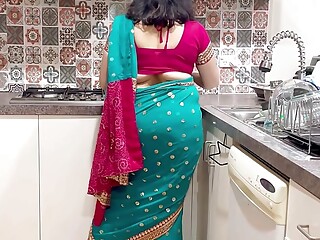 Big Boobs Married Indian wearing Saree