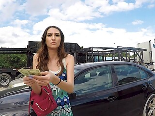 Natalia is a spicy latina that swirls her pussy on cock at the impound lot - BangRoadsideXxx