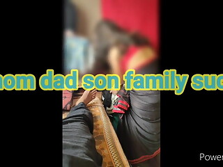 Indian housewife sucks dad&#039;s and son&rsquo;s dicks and swallows cum