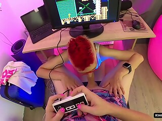 Cute Girl Sucks Dick While I Play